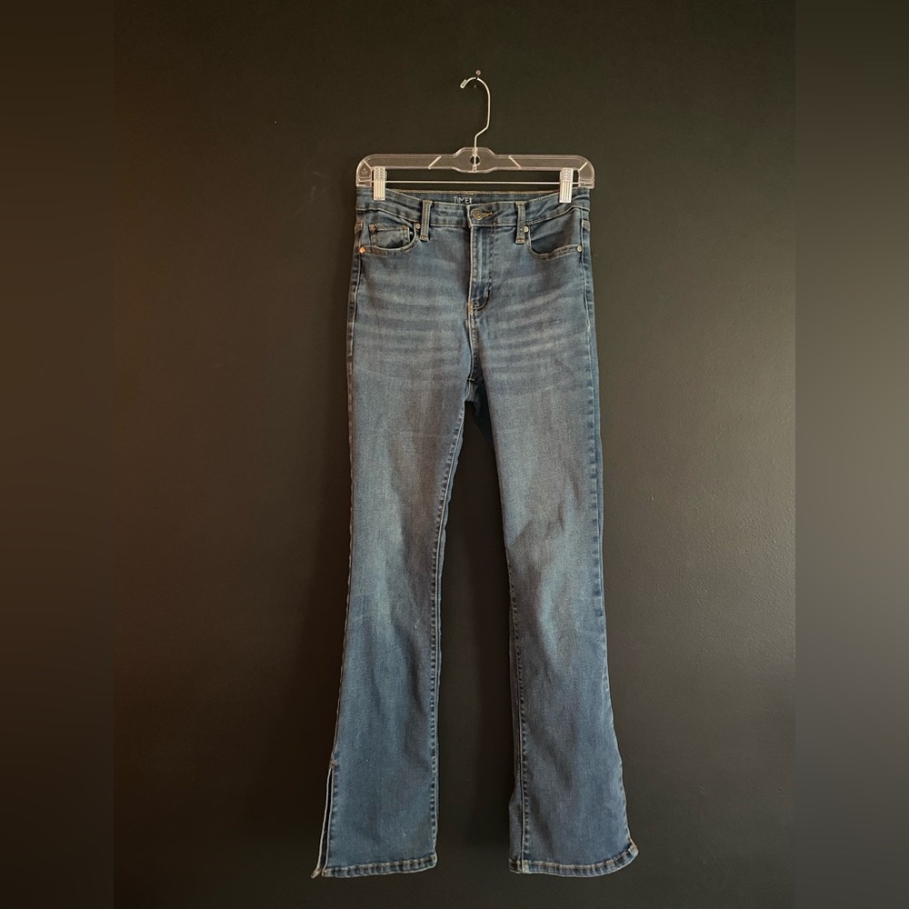 Time and Tru Women's Flare Jeans - Dark Blue